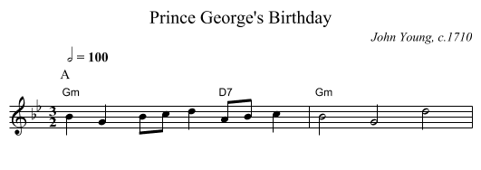 Prince George's Birthday - staff notation