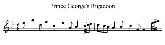 Prince George's Rigadoon - staff notation