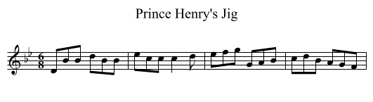 Prince Henry's Jig - staff notation