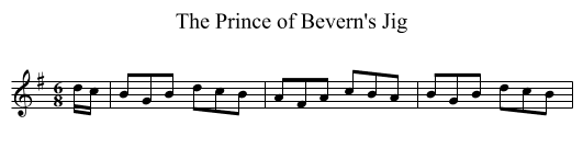 Prince of Bevern's Jig, The - staff notation