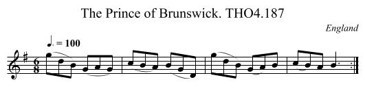 Prince of Brunswick. THO4.187, The - staff notation