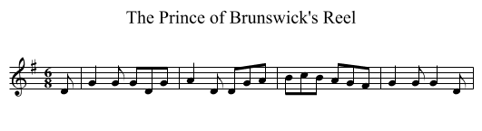 Prince of Brunswick's Reel, The - staff notation