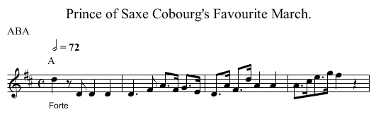 Prince of Saxe Cobourg's Favourite March. - staff notation