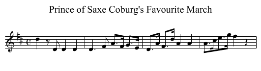 Prince of Saxe Coburg's Favourite March - staff notation