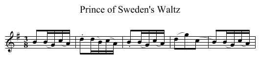 Prince of Sweden's Waltz - staff notation