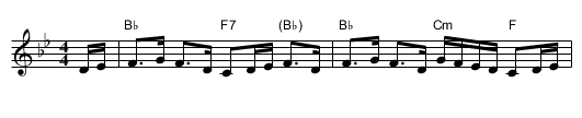 Prince of Wales   [Bb] - staff notation