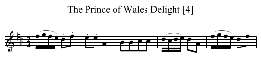 Prince of Wales Delight [4], The - staff notation