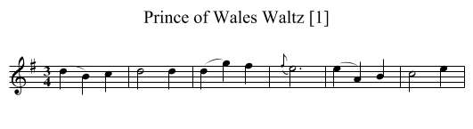 Prince of Wales Waltz [1] - staff notation