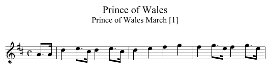 Prince of Wales - staff notation