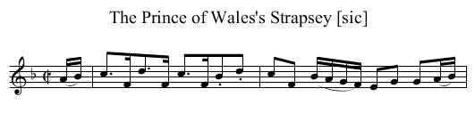Prince of Wales's Strapsey [sic], The - staff notation
