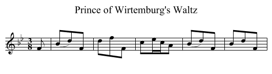 Prince of Wirtemburg's Waltz - staff notation