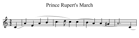 Prince Rupert's March - staff notation