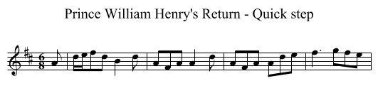 Prince William Henry's Return - Quick step - staff notation
