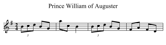 Prince William of Auguster - staff notation