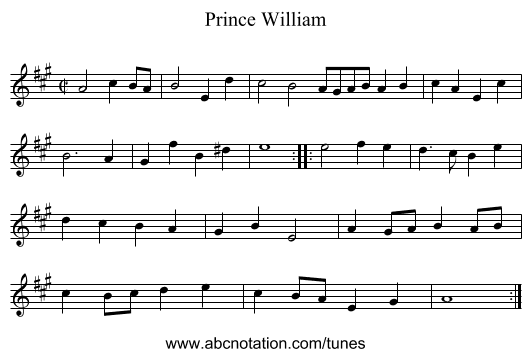 Prince William - staff notation