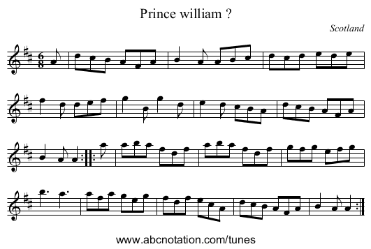 Prince william ? - staff notation