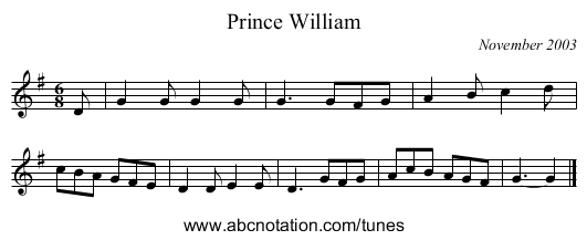 Prince William - staff notation