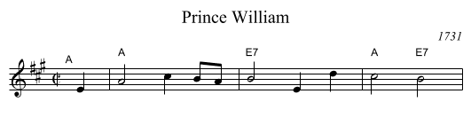 Prince William - staff notation