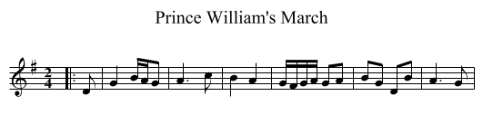 Prince William's March - staff notation