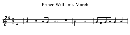 Prince William's March - staff notation