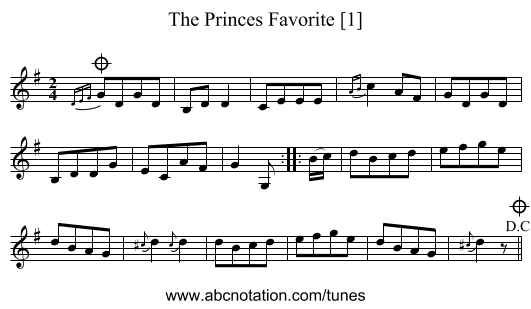 Princes Favorite [1], The - staff notation