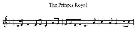 Princes Royal, The - staff notation