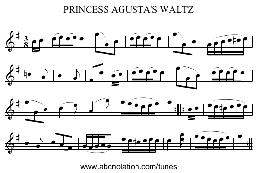 PRINCESS AGUSTA'S WALTZ - staff notation