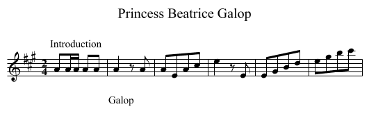 Princess Beatrice Galop - staff notation