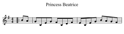 Princess Beatrice - staff notation