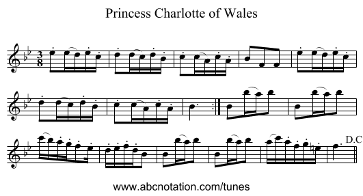 Princess Charlotte of Wales - staff notation