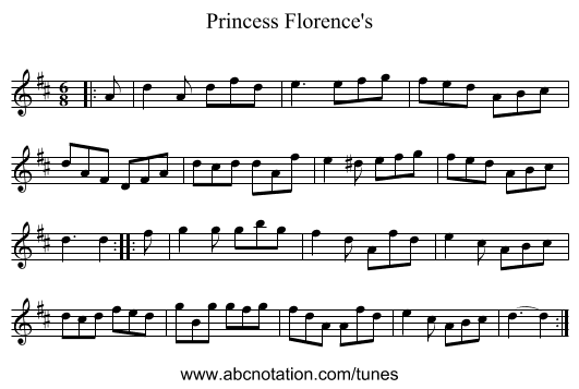 Princess Florence's - staff notation