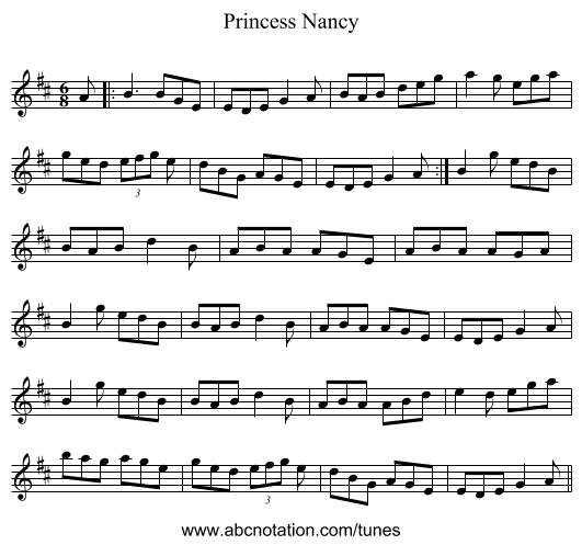 Princess Nancy - staff notation