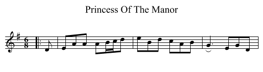 Princess Of The Manor - staff notation
