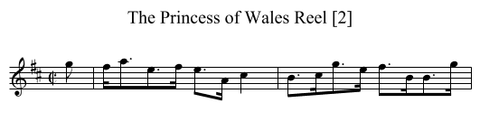Princess of Wales Reel [2], The - staff notation