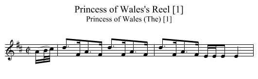 Princess of Wales's Reel [1] - staff notation