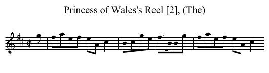 Princess of Wales's Reel [2], (The) - staff notation