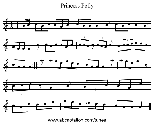 Princess Polly - staff notation