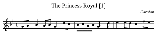Princess Royal [1], The - staff notation