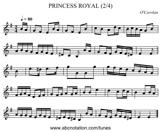 PRINCESS ROYAL (2/4) - staff notation