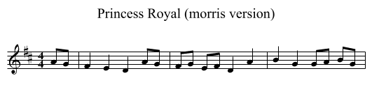 Princess Royal (morris version) - staff notation