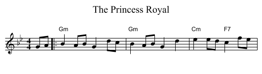 Princess Royal, The  - staff notation