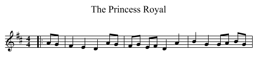 Princess Royal, The  - staff notation
