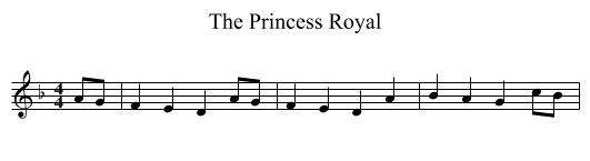 Princess Royal, The  - staff notation