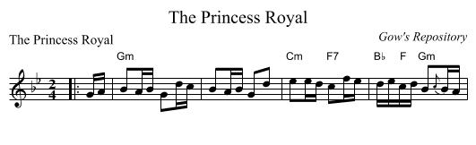 Princess Royal, The  - staff notation