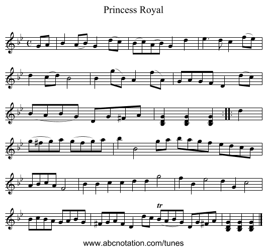 Princess Royal - staff notation