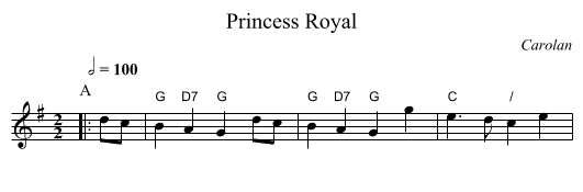 Princess Royal - staff notation