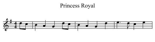 Princess Royal - staff notation