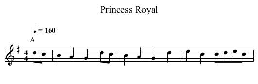 Princess Royal - staff notation
