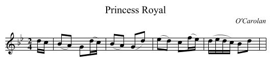 Princess Royal - staff notation