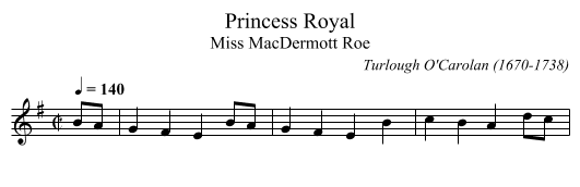 Princess Royal - staff notation